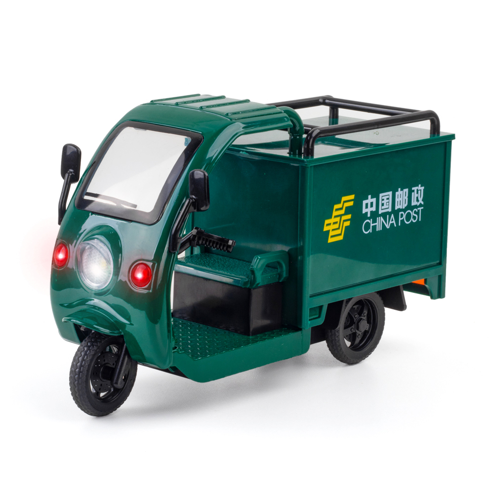 大号三轮车快递中国邮政合金仿真儿童外卖玩具汽车模型车模