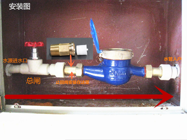 三川尺水全铜国标旋翼式高水表滴水止回阀家用数字水表
