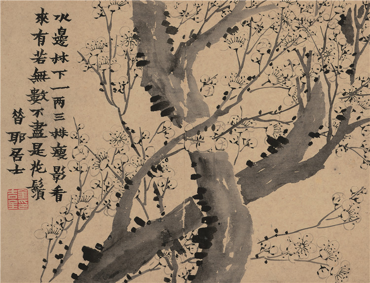 金农梅花装饰画新中式中式古风现代国画名家书画可做国画