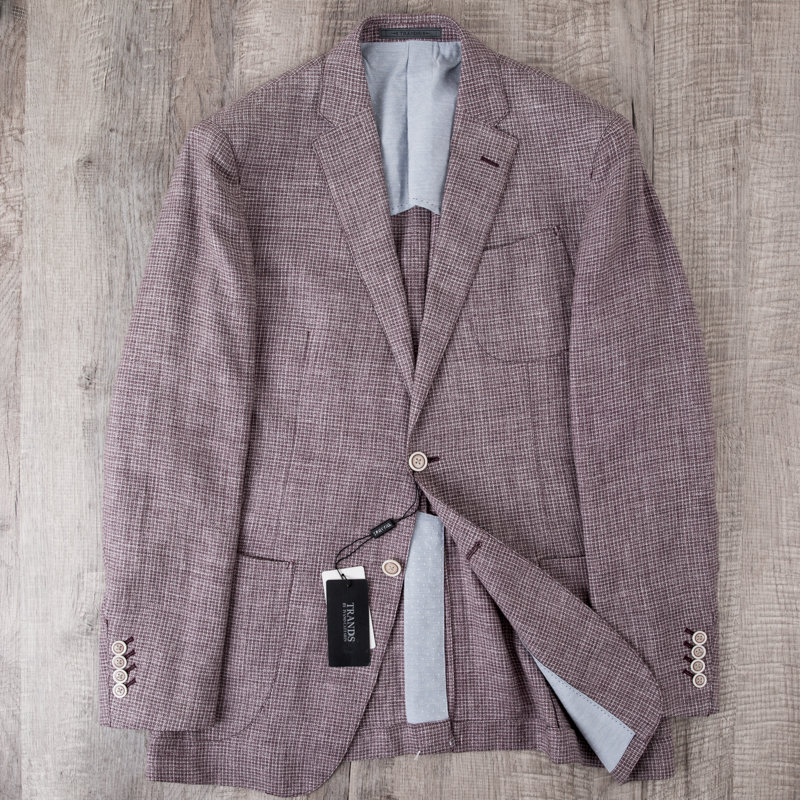 意大利羊毛亚麻柞蚕丝半里子干爽透气中青年西装休闲西服上衣男