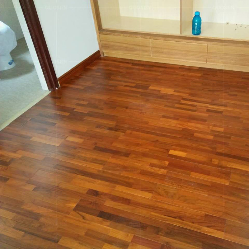 实木地板厂家直销缅甸柚木指接拼接锁扣耐磨自然实木地板