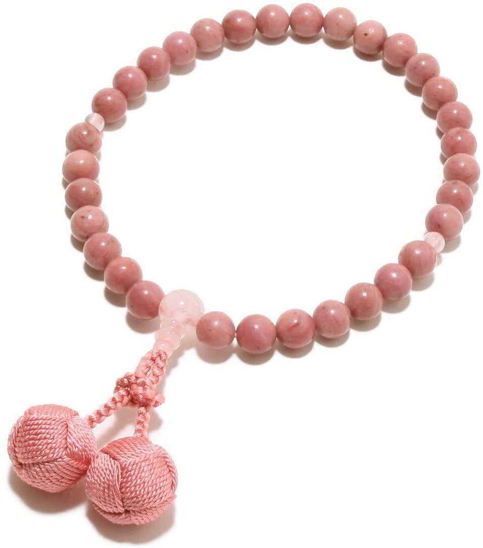 日本念珠大师手工制佛珠手串数珠手链女用红帘石佛珠