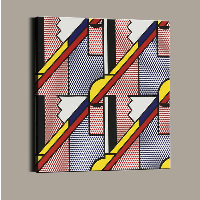 美国国画家利希斯坦波普艺术抽象波点办公室装饰画现代装饰画