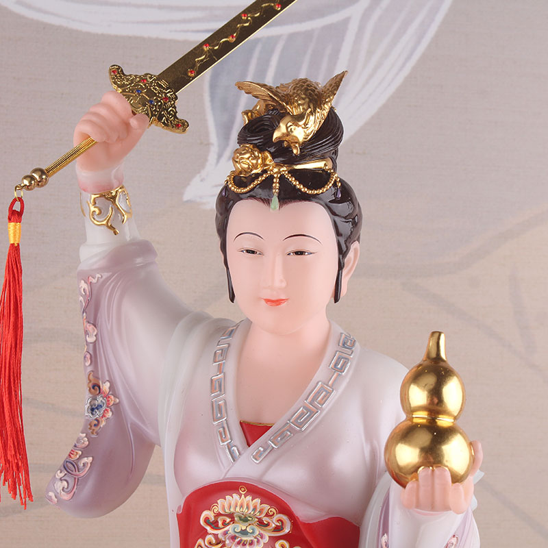 九天玄女像汉白玉佛像九天玄女娘娘踏凤玄天圣母家居客厅神像摆件