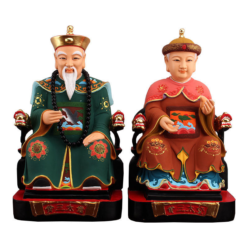 树脂佛像彩绘胡三黄三太太爷太奶神像客厅人物摆件