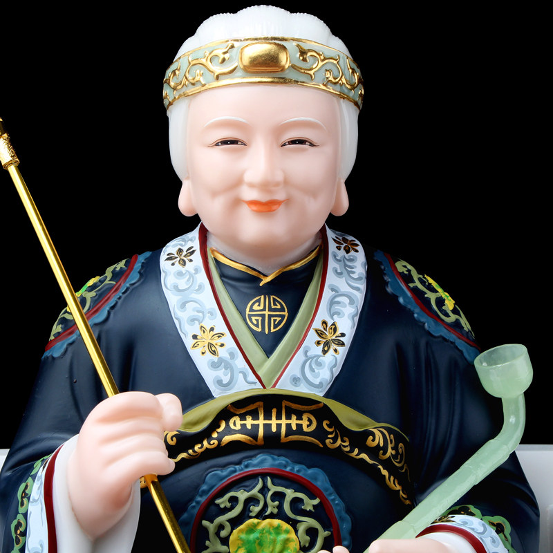 老太太神像妈妈汉白玉彩绘姥姥奶奶东北保家供奉摆件
