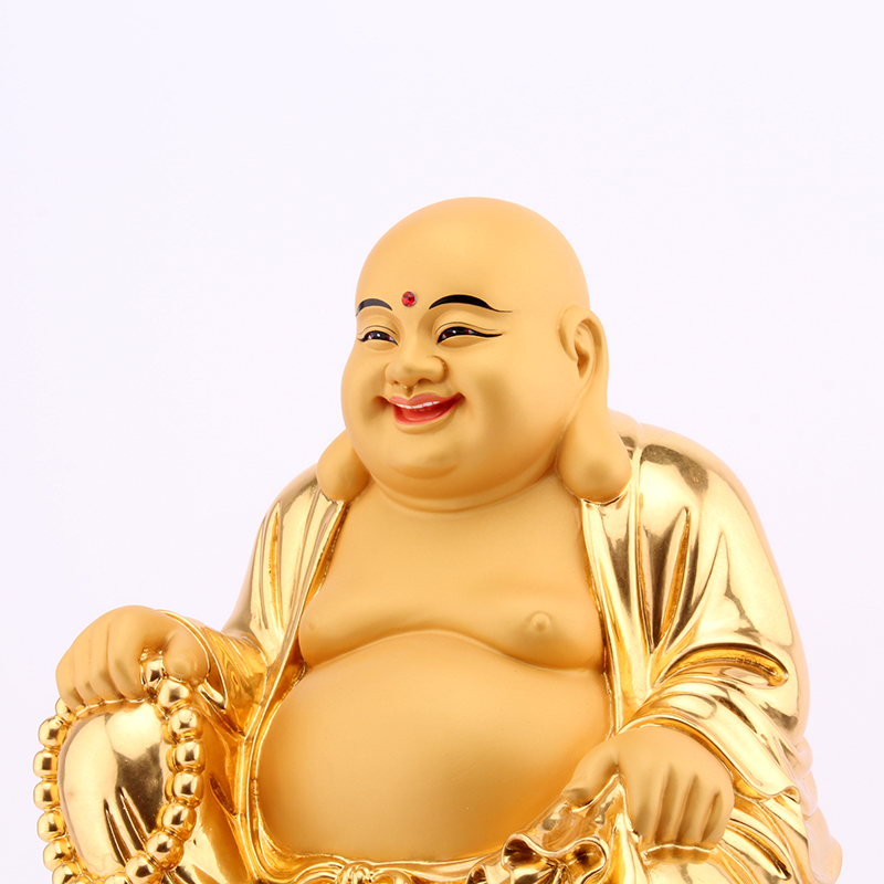 台湾贴金纯铜大肚佛铜弥勒佛像笑面佛家家用摆件