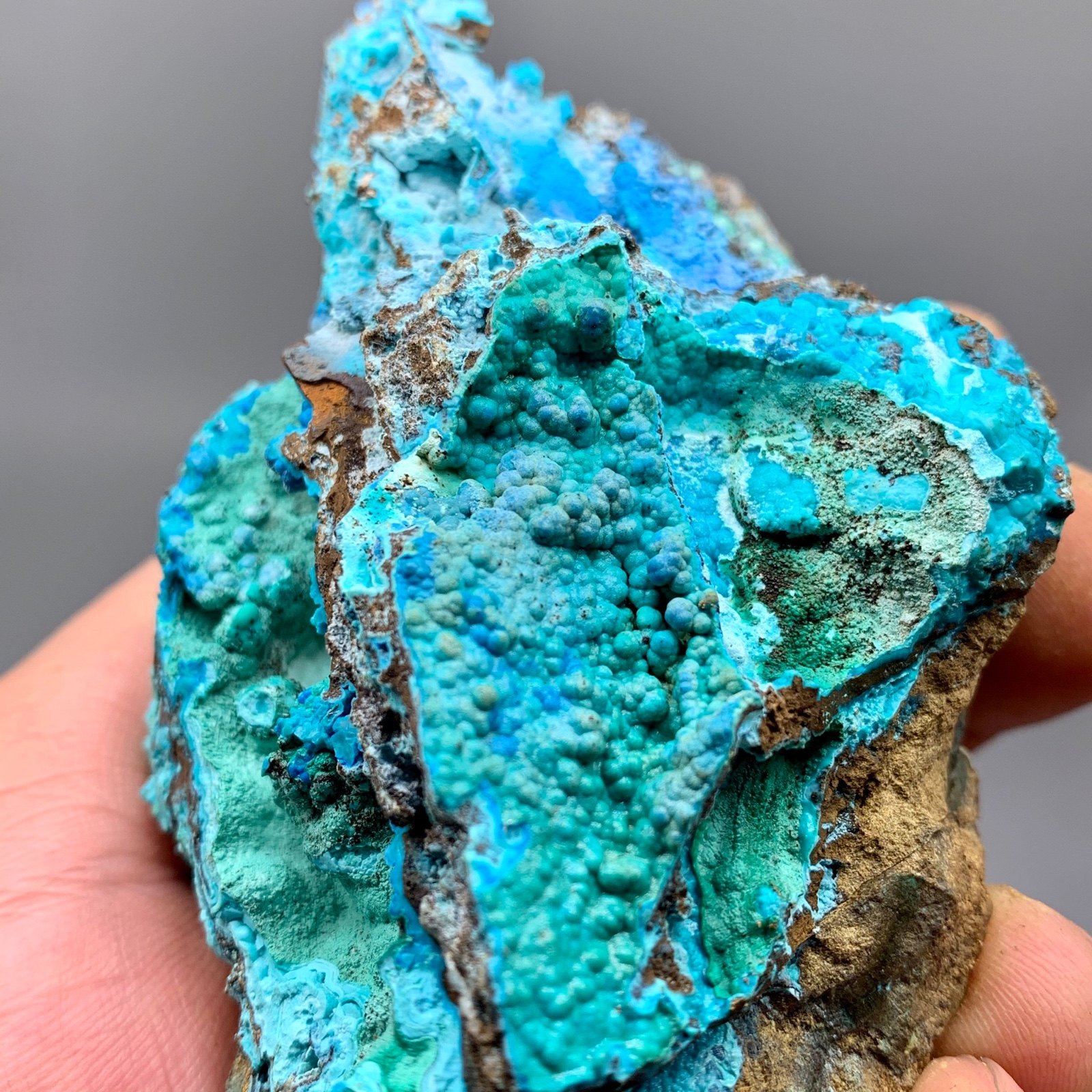 缅甸青蓝双色孔雀石天然原石矿物晶体摆件