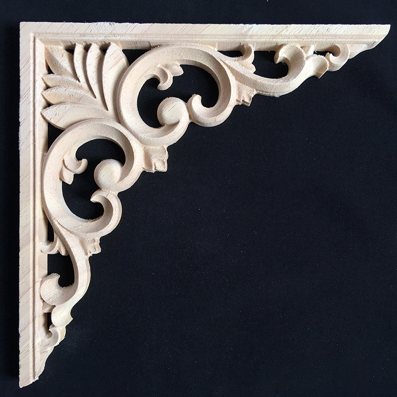 雕花角花实木贴花欧式木雕家具柜门花格片装饰木雕