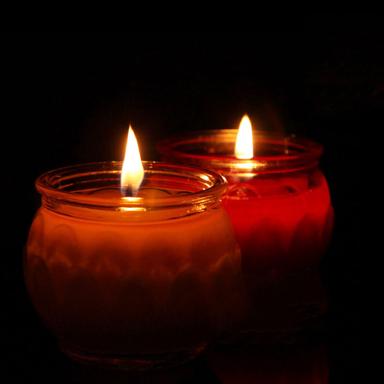 拍5赠1佛堂寺庙供佛财神长明灯24小时天然无烟酥油灯蜡烛莲花灯座