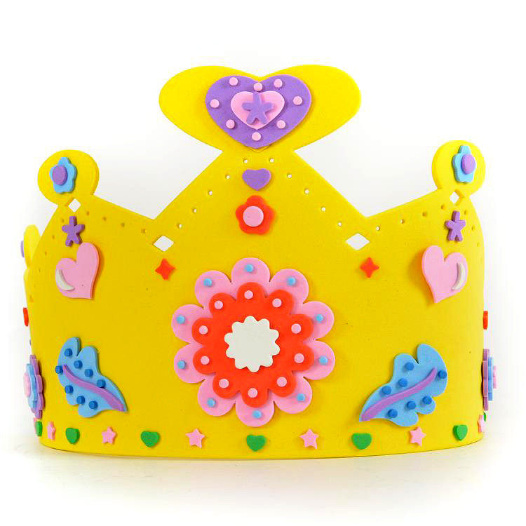 黑妞eva皇冠帽子儿童diy手工手工制制作幼儿园手工创意粘贴类