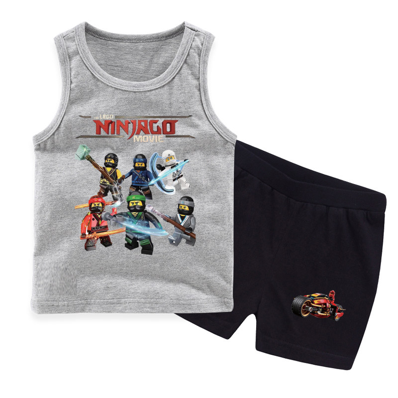 儿童宝宝动漫乐高幻影忍者衣服男童夏季纯棉套装