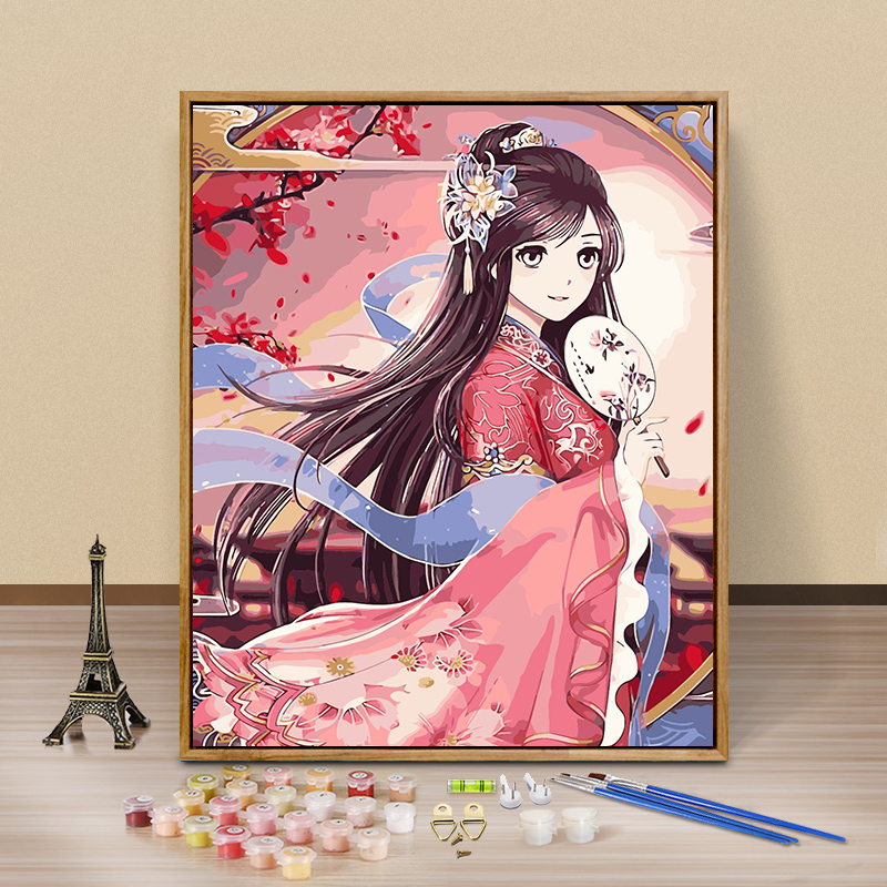 数字油画diy油彩彩画解压古风手工客厅卧室装饰画diy
