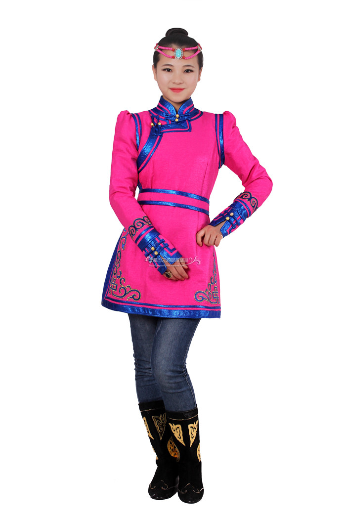 蒙古族女装生活装女士蒙古袍日常装少数民族服装蒙古袍长袖秋装