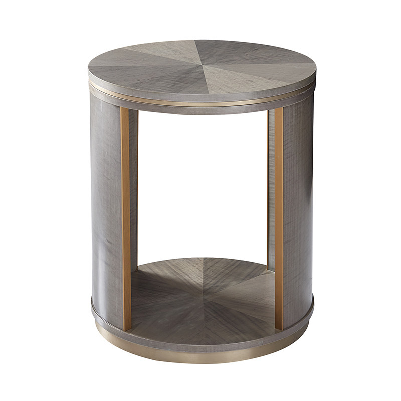 茶几优梵艺术赫本美式轻奢圆边几木木质客厅阳台角几