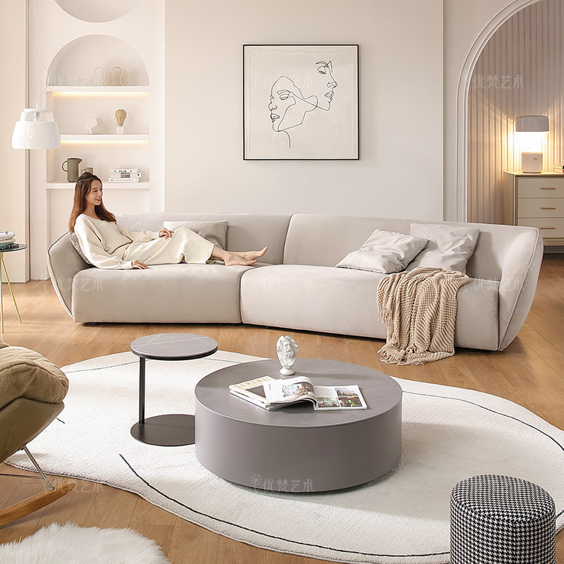 优梵艺术香榭jess沙发意式极简弧形沙发客厅布艺异形沙发s255