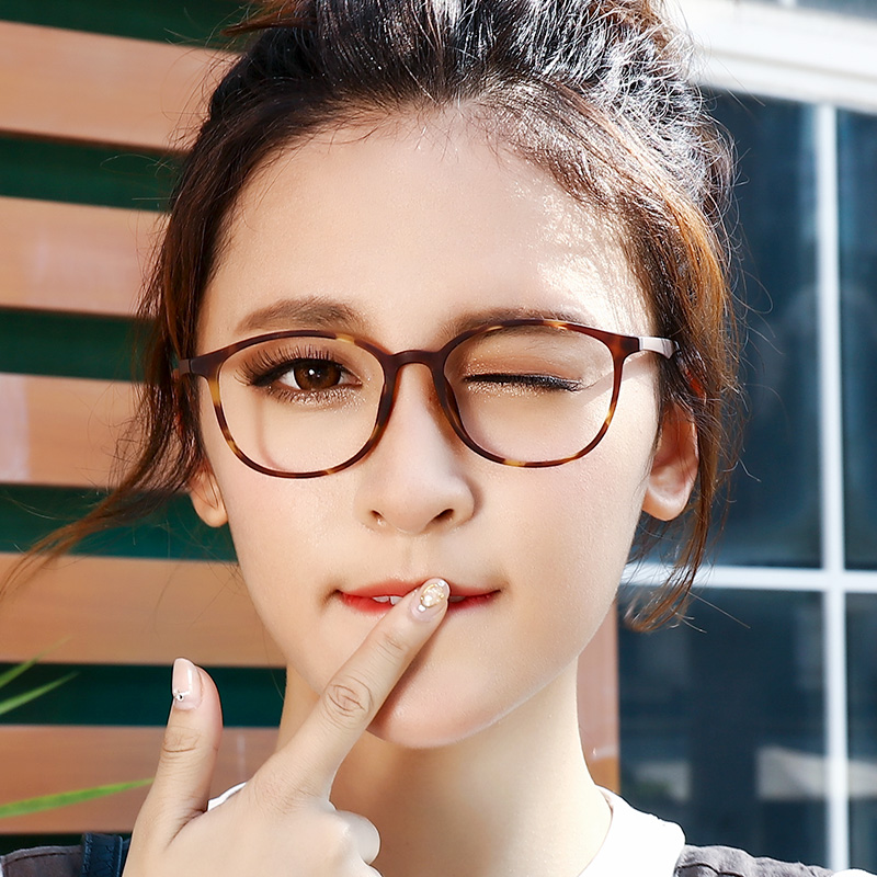眼镜超轻镜框女韩版长脸复古豹纹小框学生眼睛眼镜架