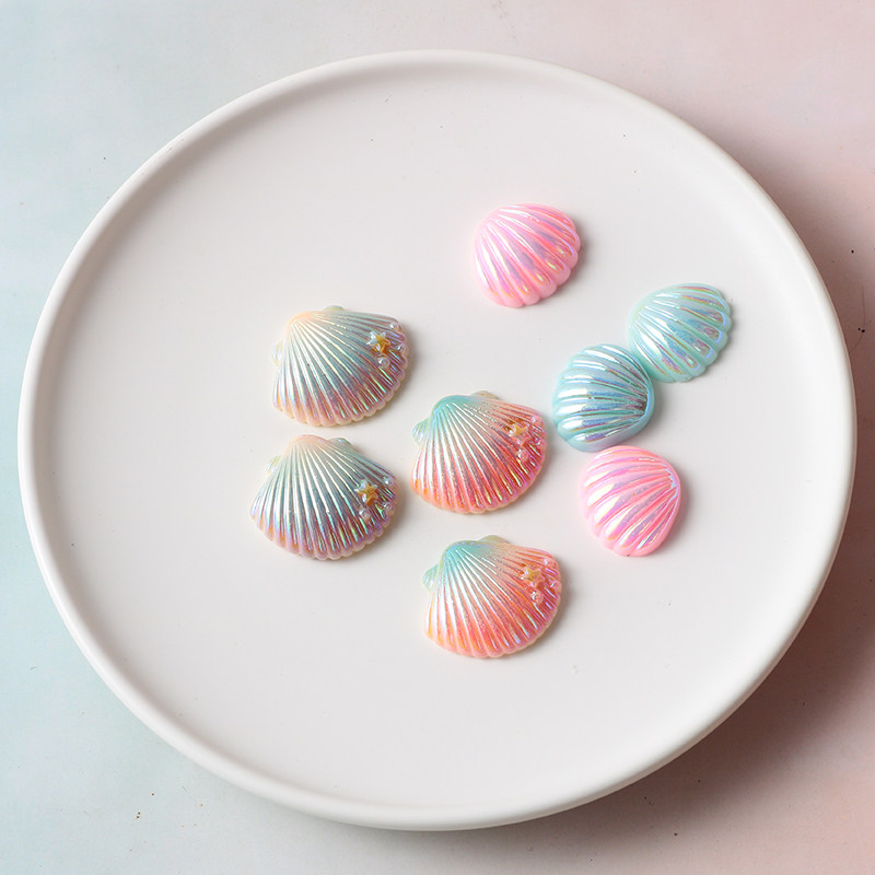 镭射贝壳海洋树脂配件自制奶油胶手机壳手工其他diy饰品配件