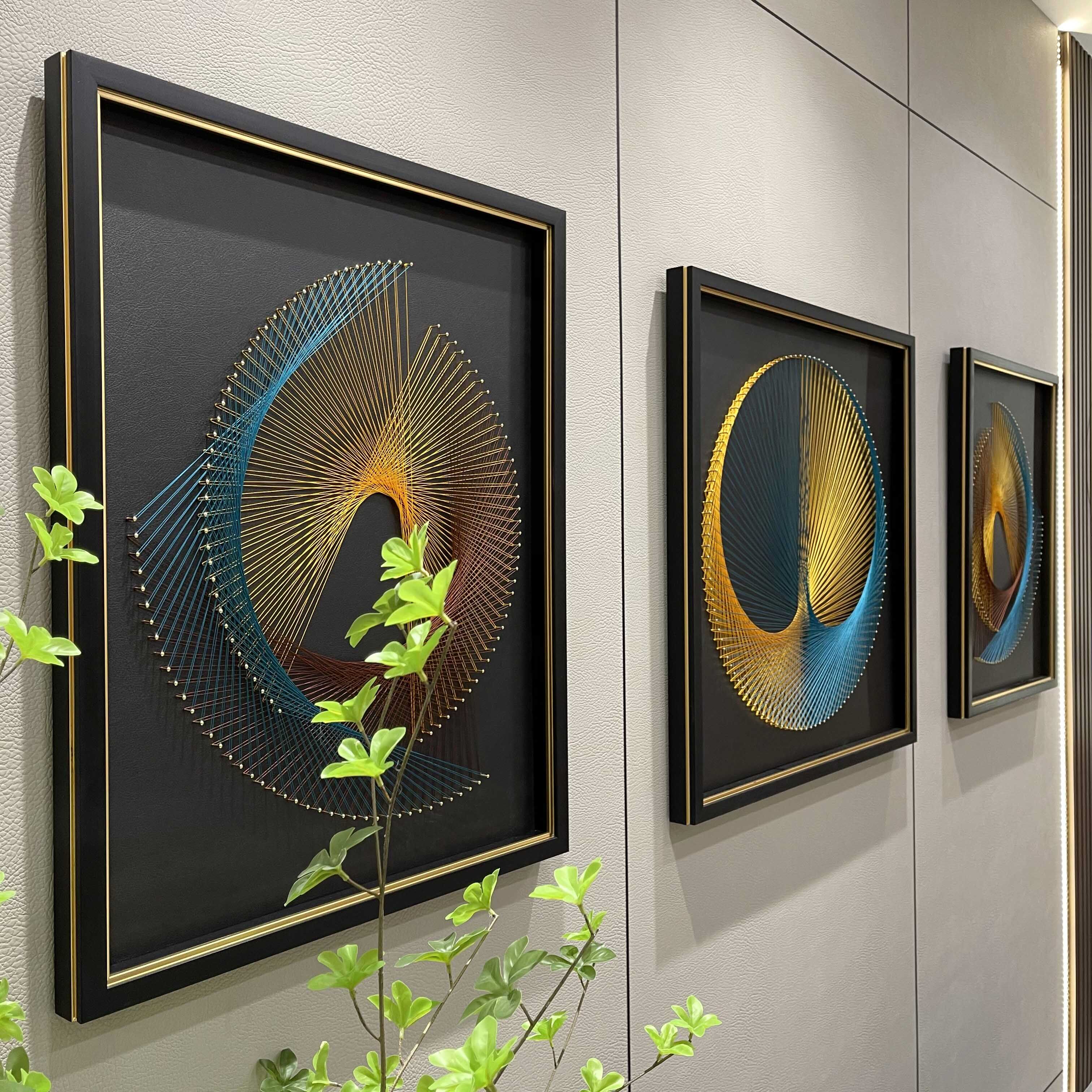 知舍手工绕线画立体装饰画客厅家居装饰抽象现代轻奢现代装饰画