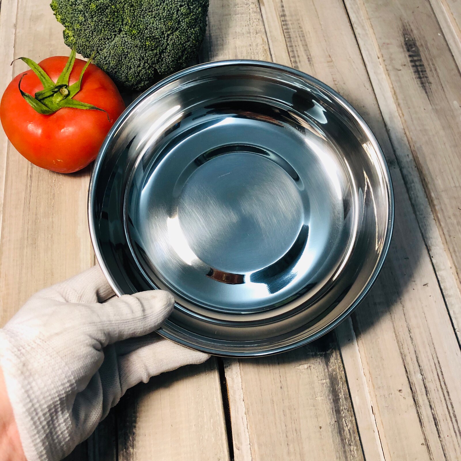 优质不锈钢加厚圆形菜盘圆盘儿童餐具餐盘盘子盘