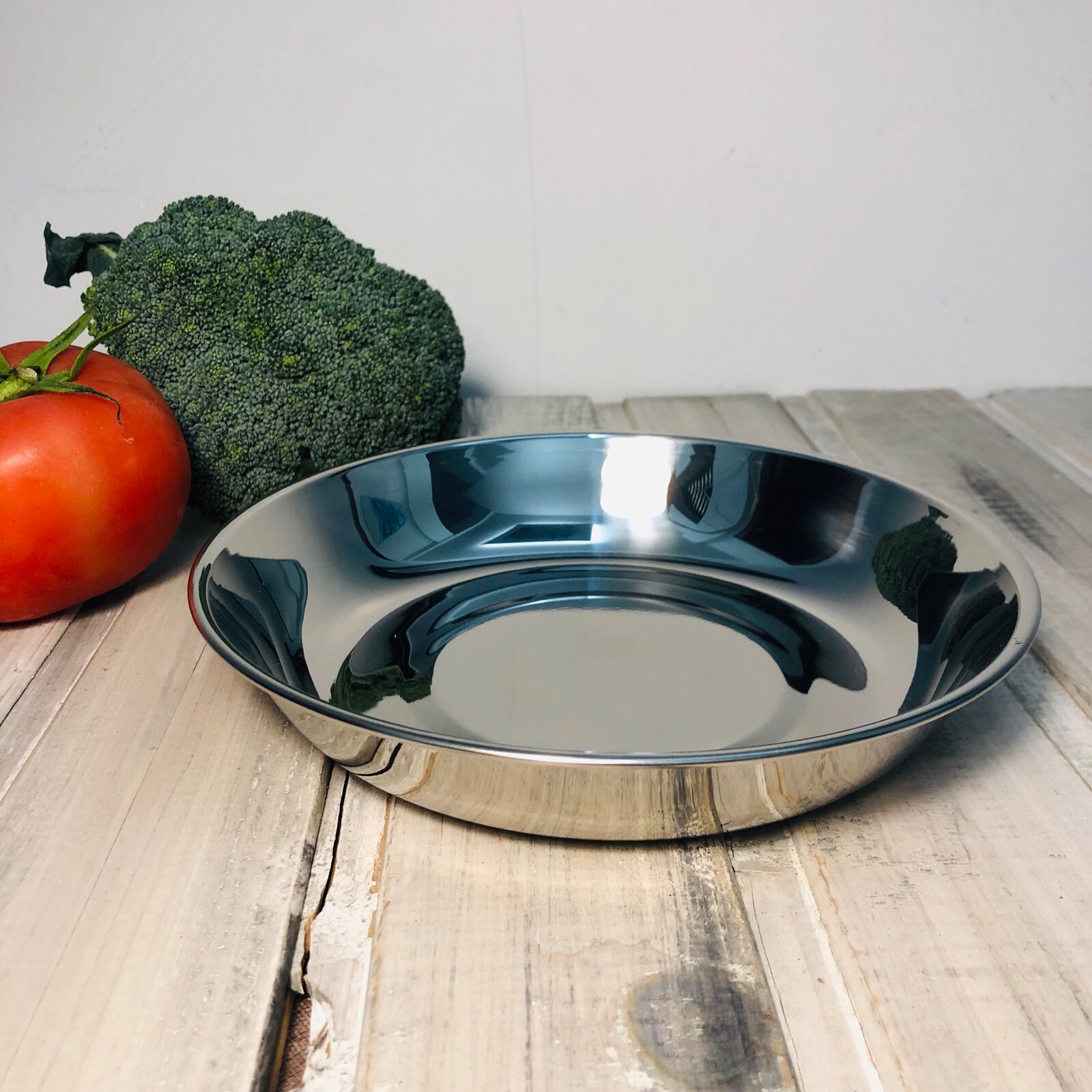 优质不锈钢加厚圆形菜盘圆盘儿童餐具餐盘盘子盘