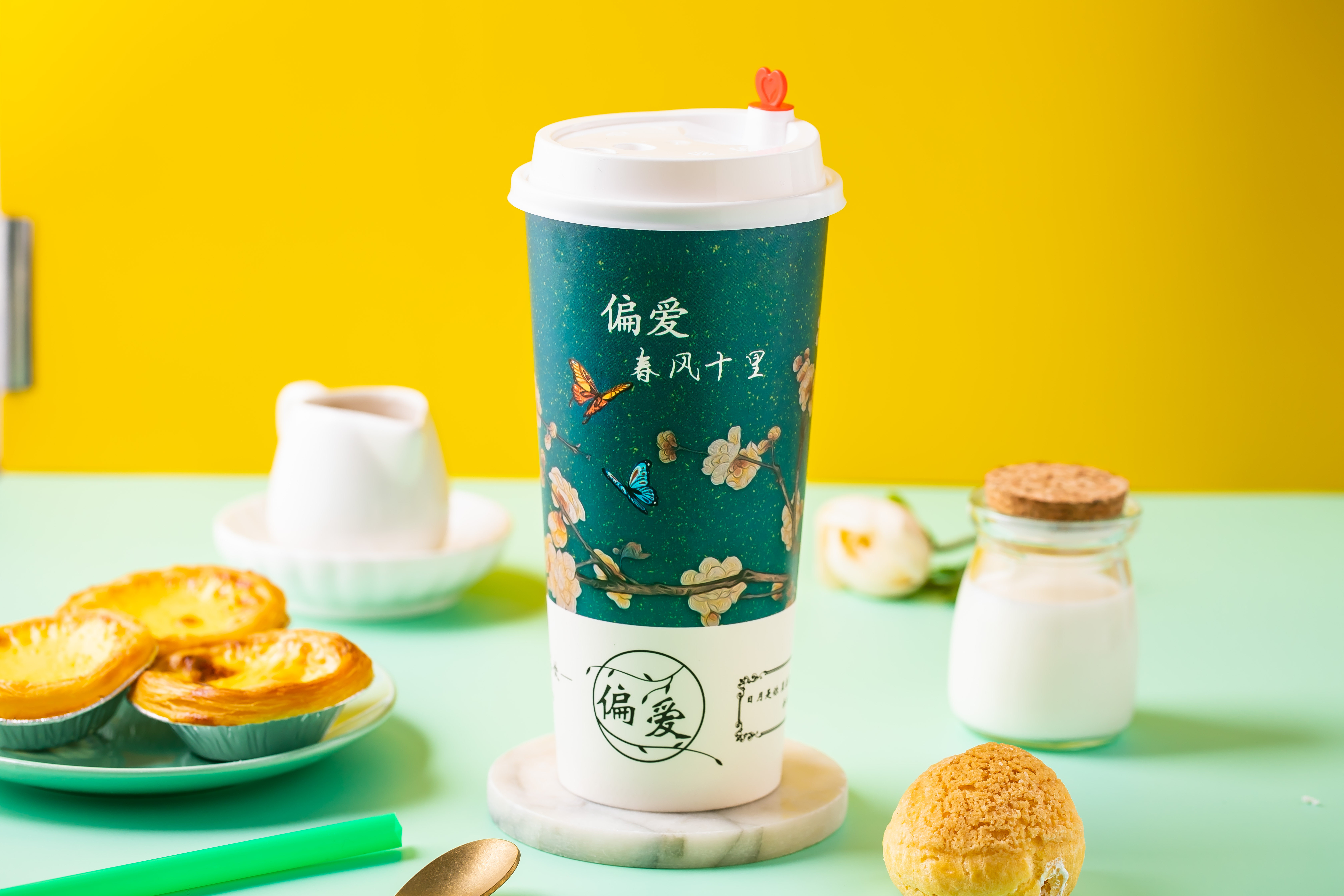 复古古风奶茶茶杯网红杯子700cc打包一次性加厚纸杯