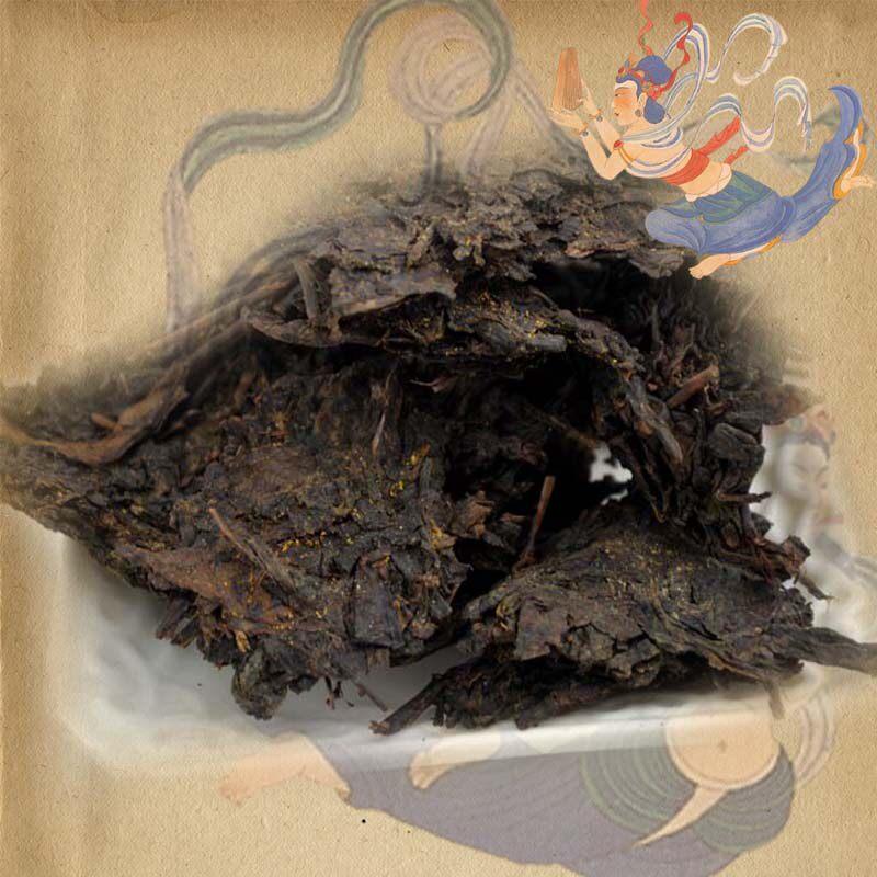 金花湖南安化2012年安化机陈年茯茶砖茶500g安化黑茶