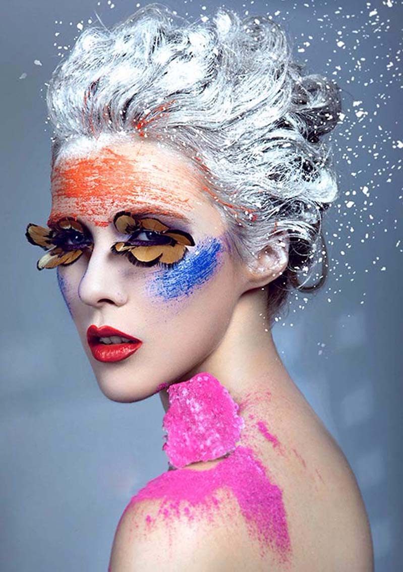 化妆工作室装饰画 时尚个性彩妆妆容发型造型化妆学校培训班挂画