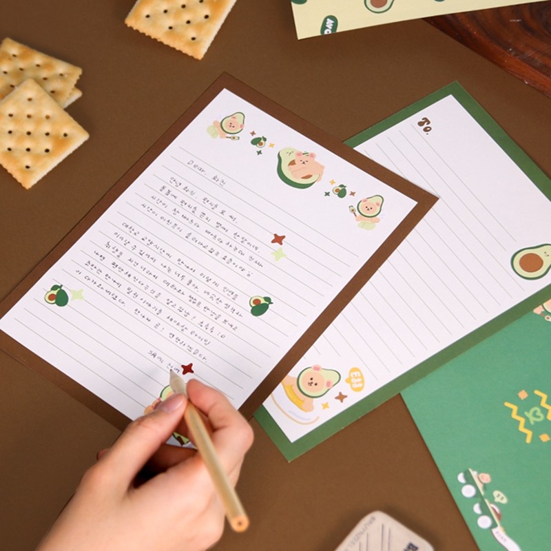 信纸韩国plan可爱卡通ins信封全彩彩页同学信纸