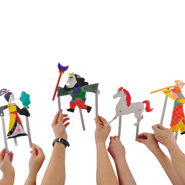 中国纸质皮影戏diy手工幼儿园刮刮关节益智创意皮影