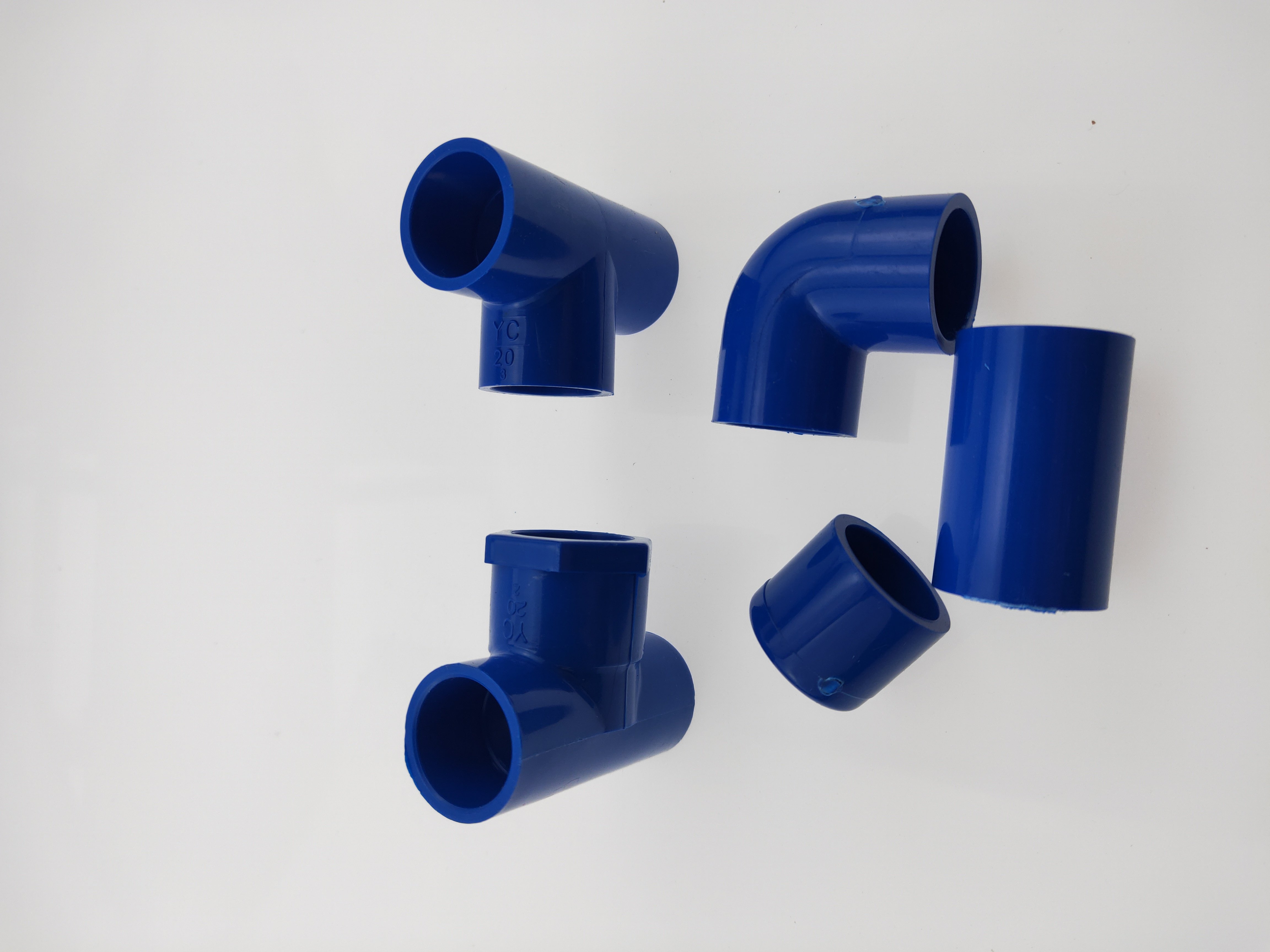 pvc20三通内螺堵帽弯头直接海鲜鱼缸水管兰管三通