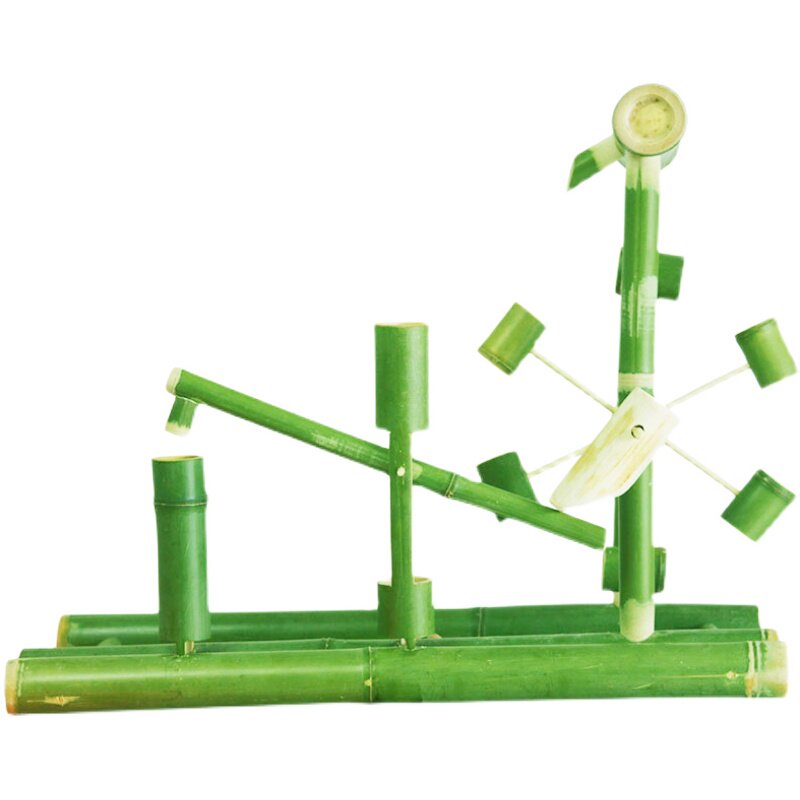 水车手工定制儿童礼物手摇幼儿园竹子戏水玩具戏水