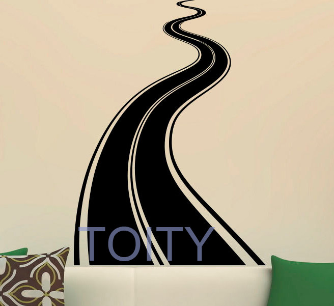 高速公路贴画freeway宿舍马路贴纸装饰画motorway卧室墙贴软装墙贴