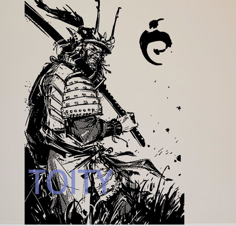 日本武士贴画samurai墙贴寿司装饰东瀛将军背景墙墙贴