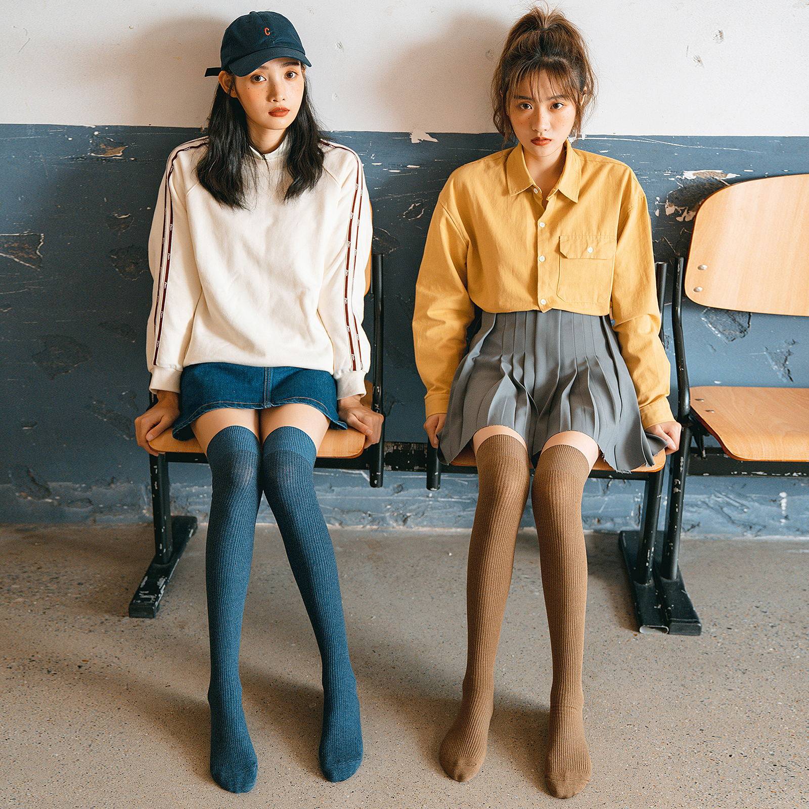 高筒袜女超长过膝袜子女ins潮日系jk黑色长筒袜大腿袜春秋款瘦腿