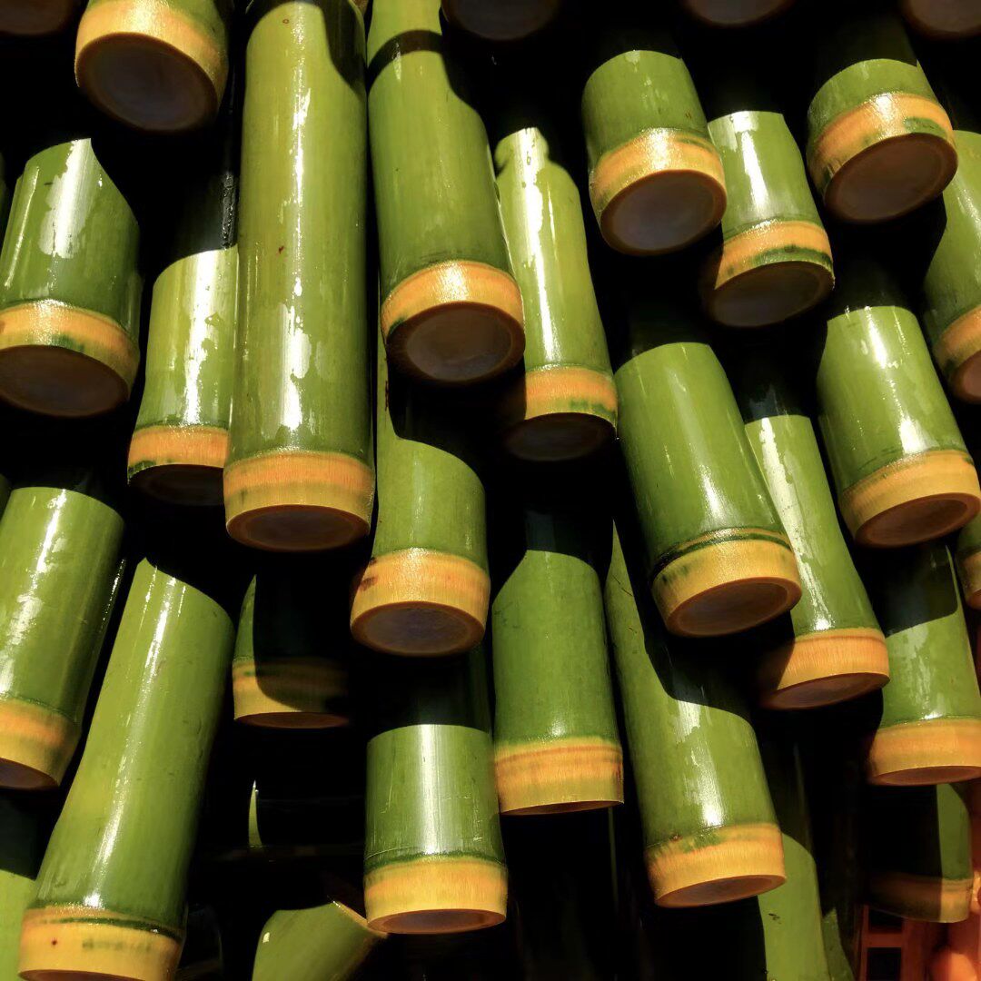 新鲜竹筒粽子的竹筒 简单竹筒活塞式 竹筒饭蒸筒带塞子 竹筒