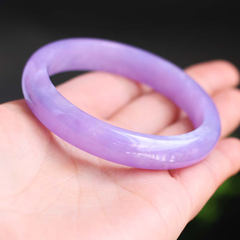 玉手镯 缅甸翡翠手镯紫罗兰手镯翡翠镯子紫手镯女款玉镯子 - 爱曼拉