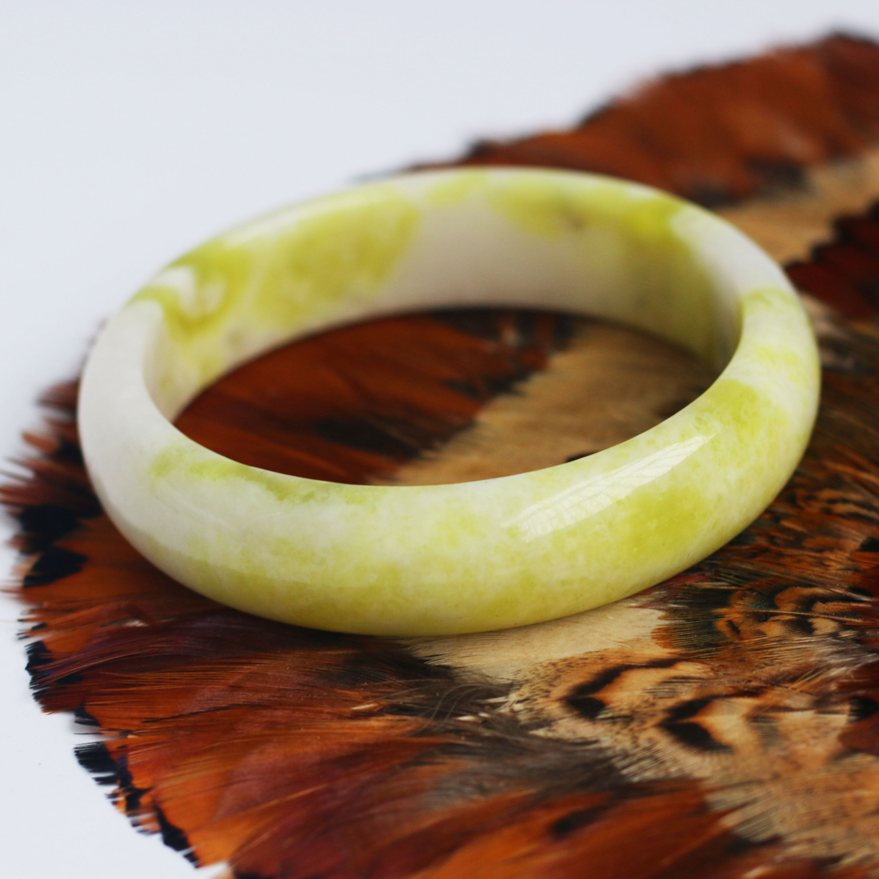 玉手镯 蓝田玉手镯 新疆和田玉金丝玉 缅甸翡翠蓝田玉 女款玉镯子