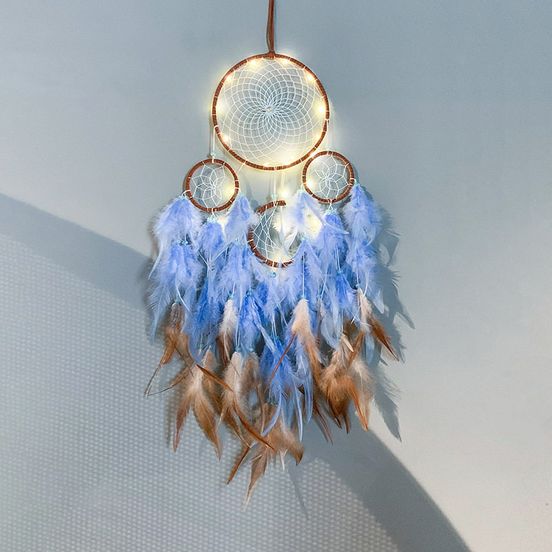 挂饰印第安少女捕梦风铃铺补扑梦室内风铃及配件