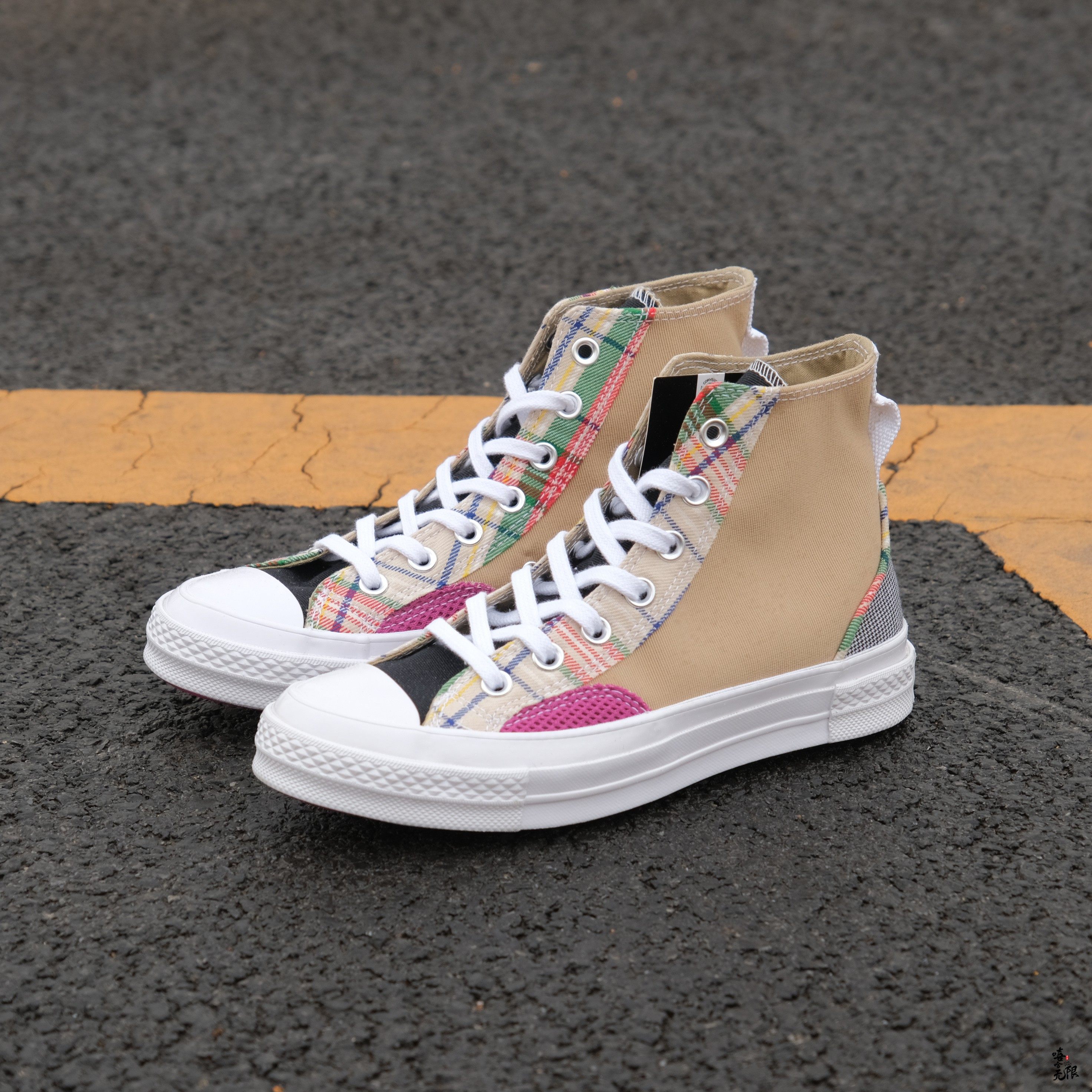 匡威converse1970s卡其色格纹高男女帆布布鞋休闲鞋帆布鞋