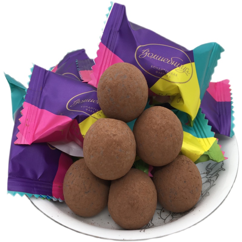 进口俄罗斯松露巧克力魔法师七彩彩球喜糖糖果年货传统糖果