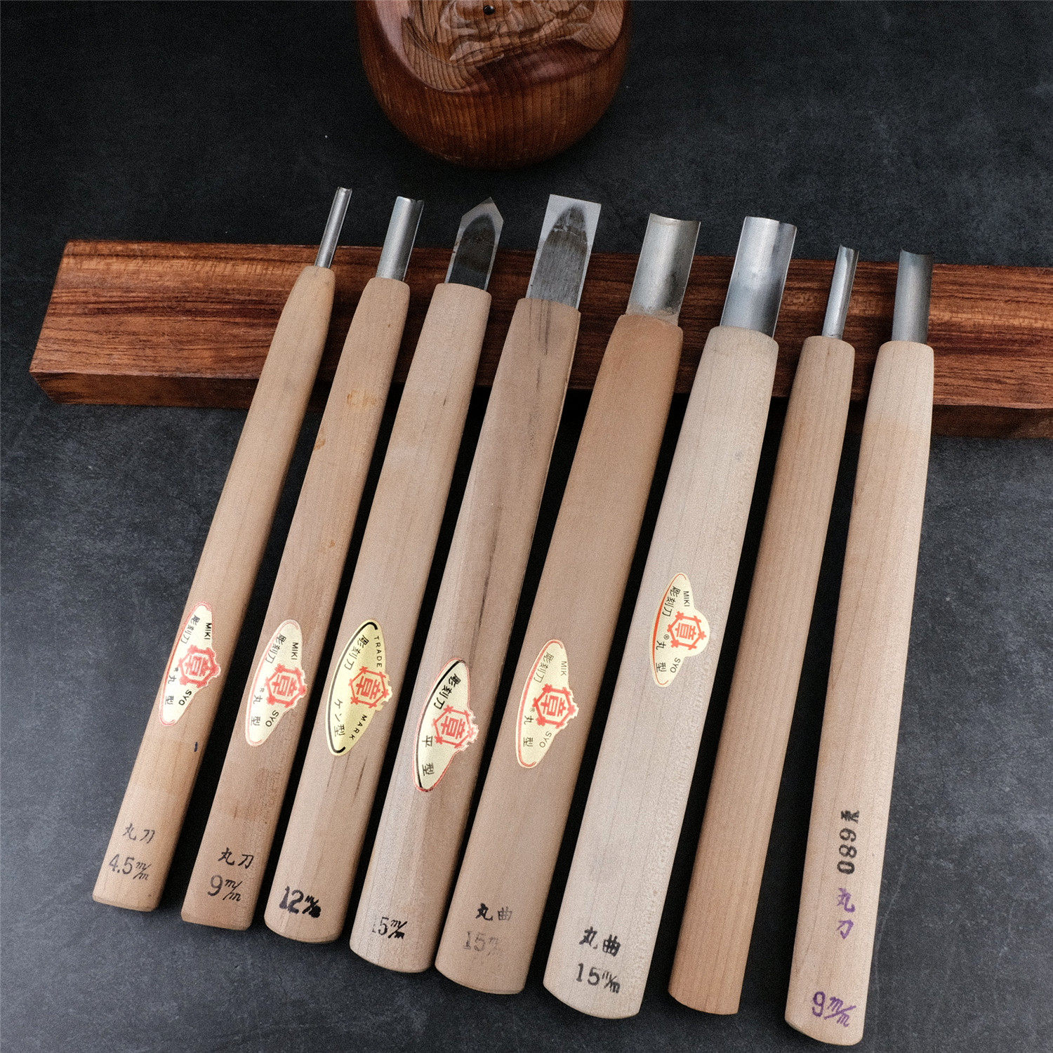 日本雕刻刻刀孤品丸刀平刀印刀手打圆口刀斜口刀雕刻刀