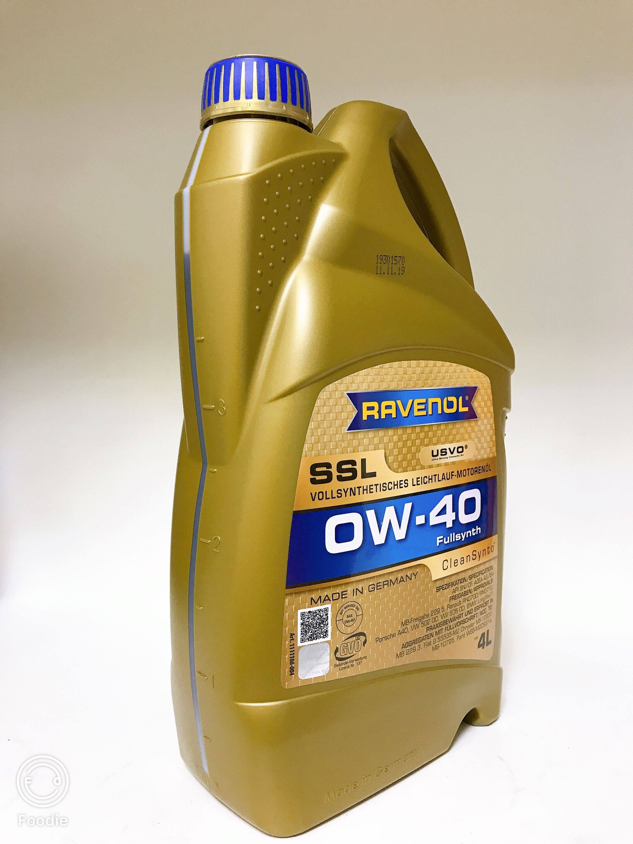 德国拉锋进口ravenol usvo系列 ssl 0w-40 sn 4 5类全合成机油4l