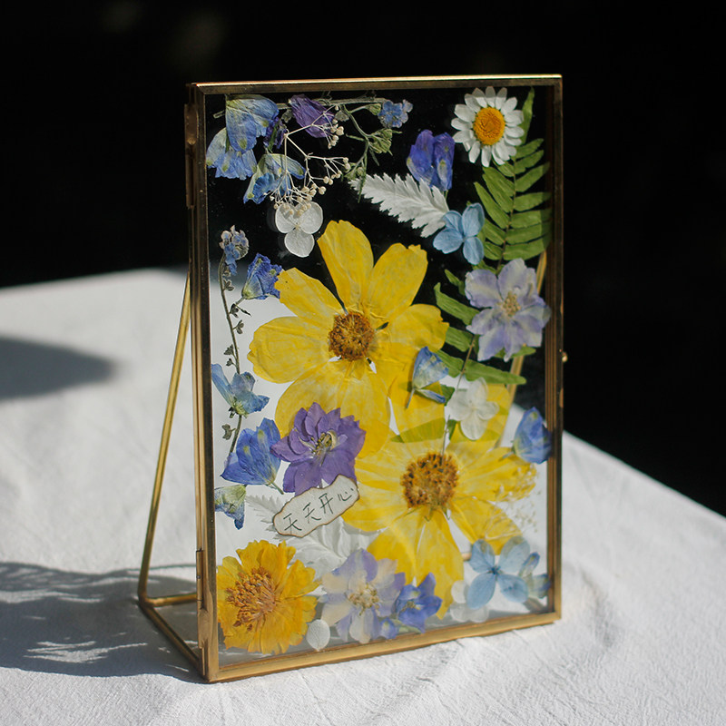生日礼品压花植物标本金属玻璃花卉相框家居相框
