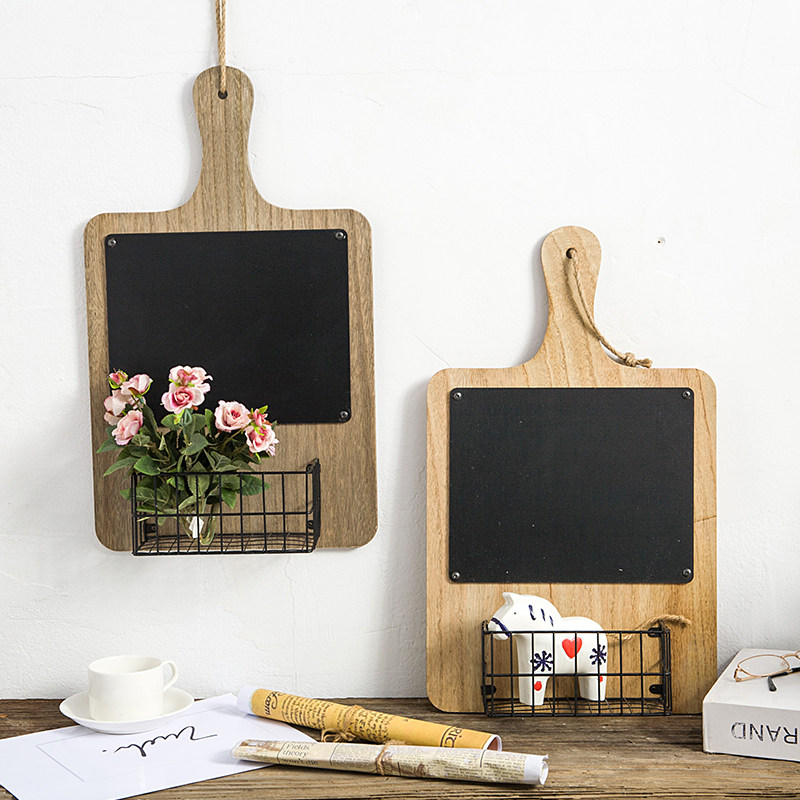 复古做旧小黑板挂式创意店铺壁挂装饰板留言家用直播挂墙壁饰黑板