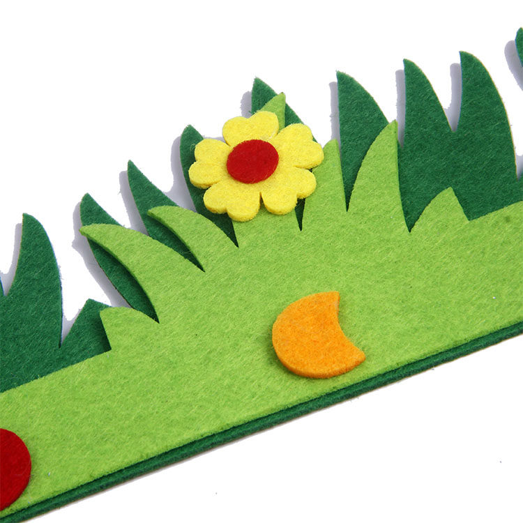 材料幼儿园环境布置草丛护栏无纺布教室墙贴装饰织布机