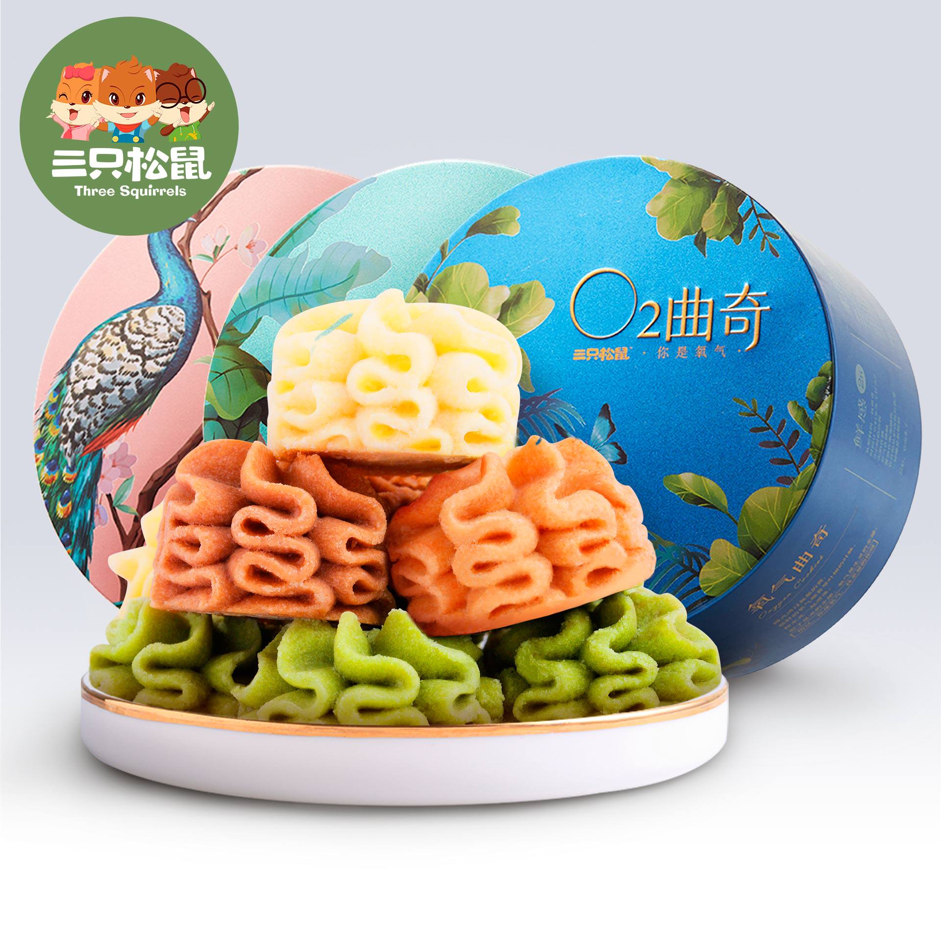 新品【三只松鼠_氧气曲奇/罐装】网红零食小花曲奇饼干高端伴手礼