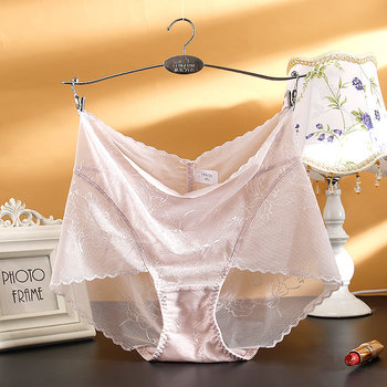 ແມ່ຍິງ seamless ສູງແອວບວກກັບຂະຫນາດ underwear sexy lace ສີຂາວບໍລິສຸດໂປ່ງໃສແລະບາງ 2024 ໃຫມ່ຕາຫນ່າງສີດໍາເອກະຊົນ