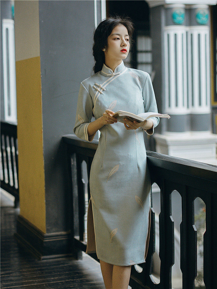 旗袍春秋秋季优雅过膝端庄淑女年轻民国大家闺秀旗袍