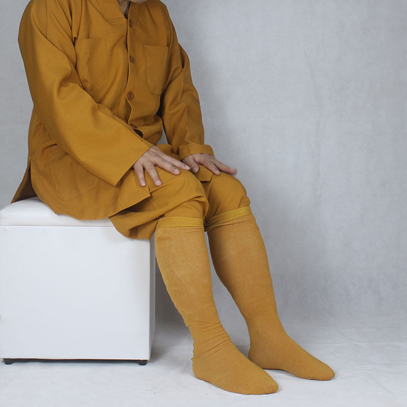 夏季纯色长筒僧服袜子男灰色绑腿僧袜薄款棉袜长筒袜